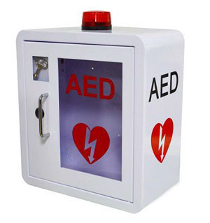 Curved Corner AED Defibrillator Wall Mounted Box High Safety For Indoor