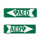 Maneira fixada na parede do AED um do sinal do coração/tipo em dois sentidos/de V forma disponível