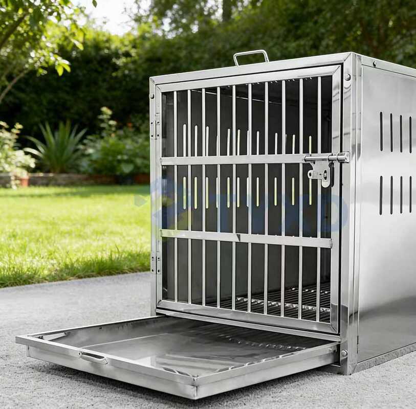 Gaiola para Cães em Aço Inoxidável TYXD Tipo de Montagem Caixas de Metal para Animais de Estimação