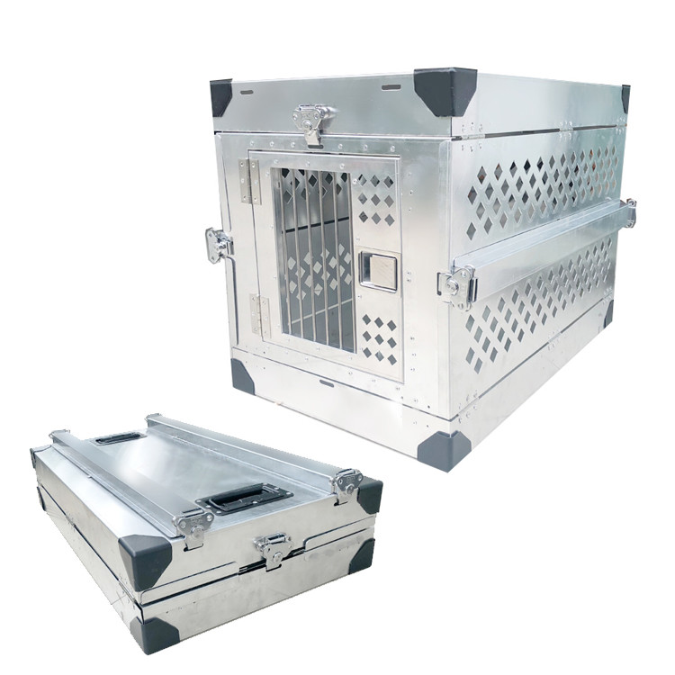 Única caixa de cão de alumínio dobrável com sistema resistente do fechamento da trava da batida